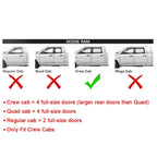 Set of 4 Rocker Panel Guard Sill Plate Covers for Ram 1500/2500/3500 (2009–2018)