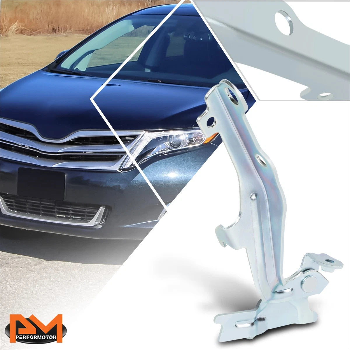 Passenger Side Steel Engine Hood Hinge for Toyota Venza (2009–2016)
