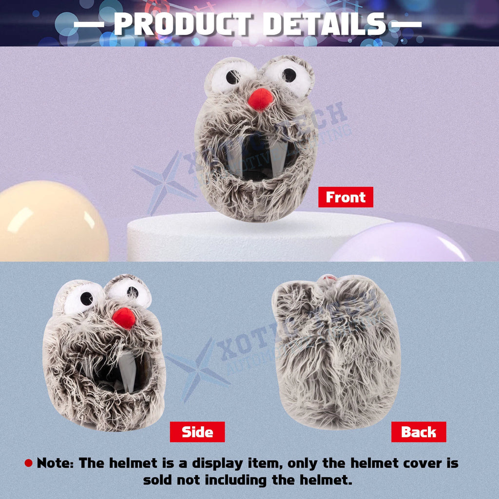 Helmet Cover Sleeve Set for Motorcycle Fluffy Funny Full Face (-)