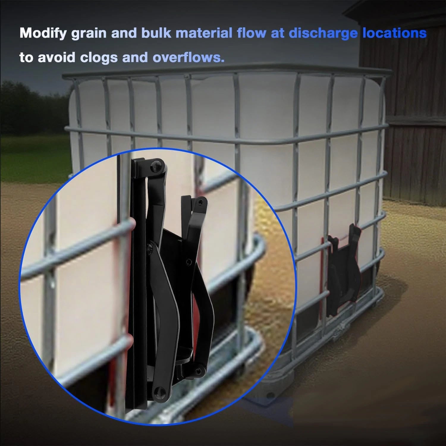 Sliding Grain Gate for Feed Bin & Truck Unloading (9X9")