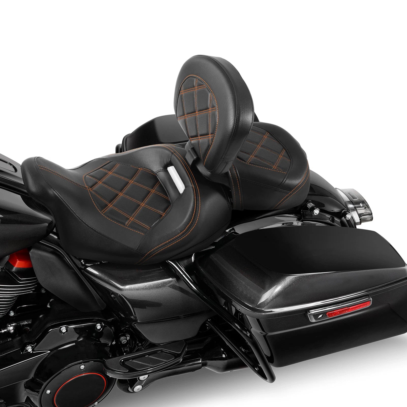 Rider & Passenger Seats Backrest Pad for Harley Touring Glide (2009–2023)