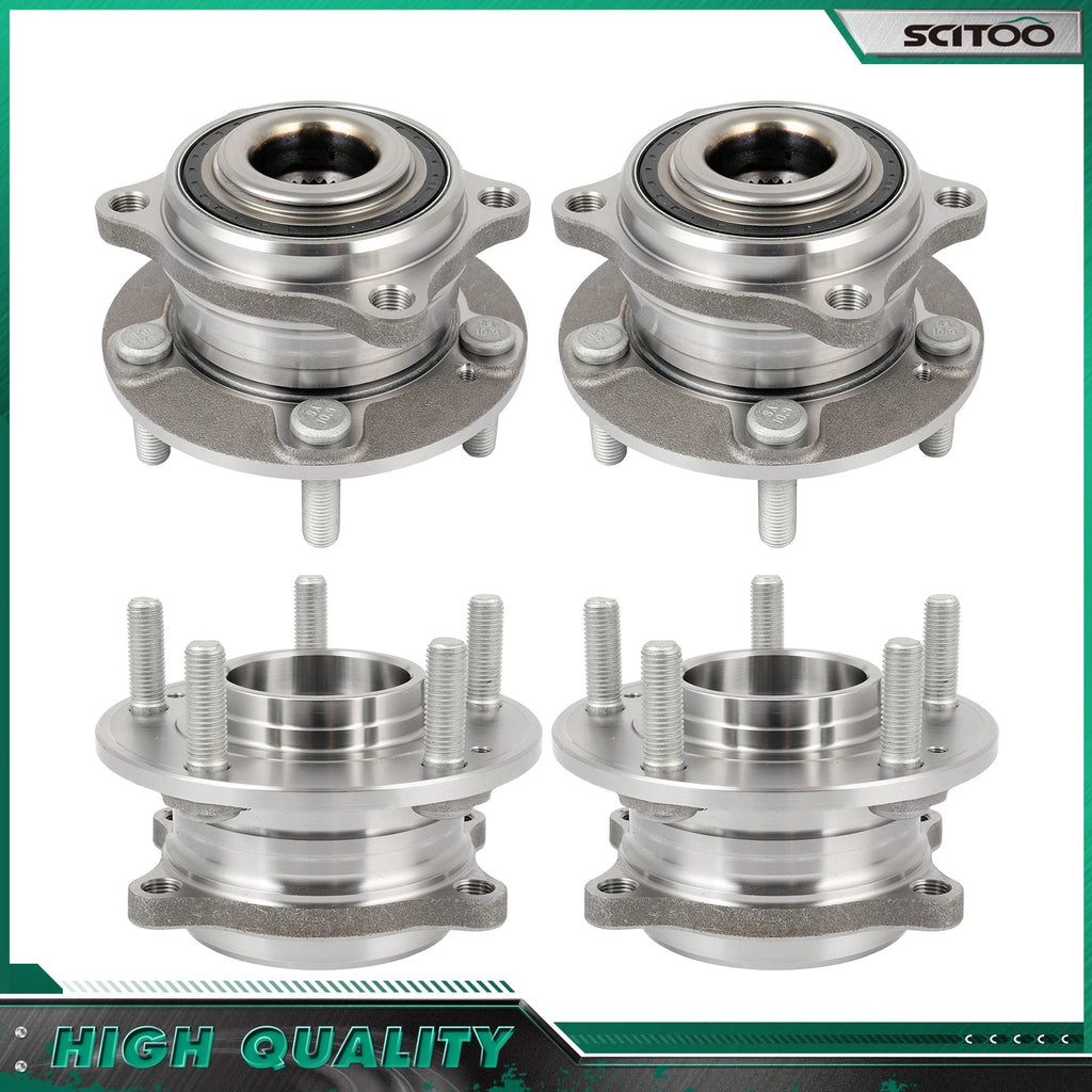 Set of 4 Wheel Bearing Hubs for Hyundai Veracruz (2007–2012) AWD
