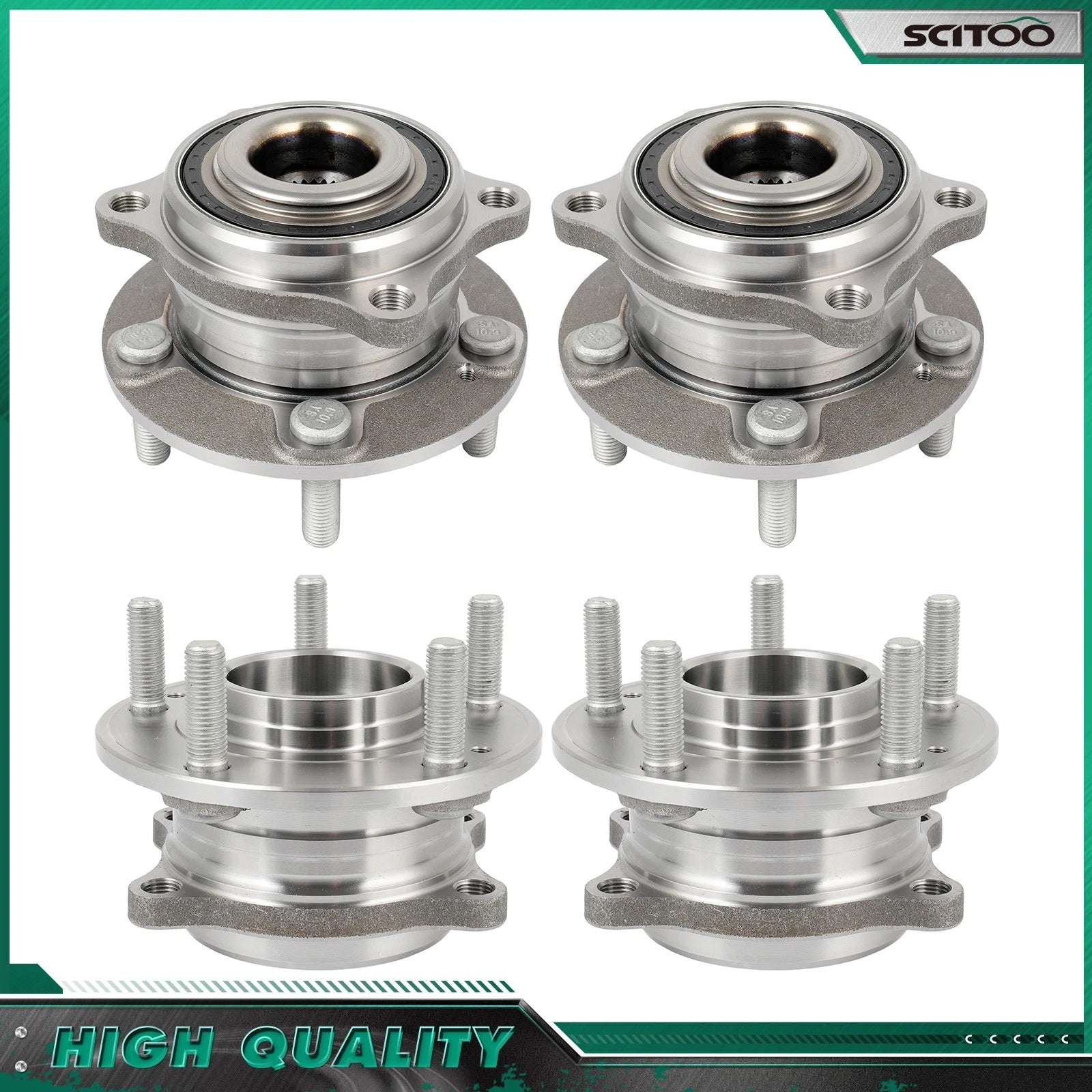 Set of 4 Wheel Bearing Hubs for Hyundai Veracruz (2007–2012) AWD