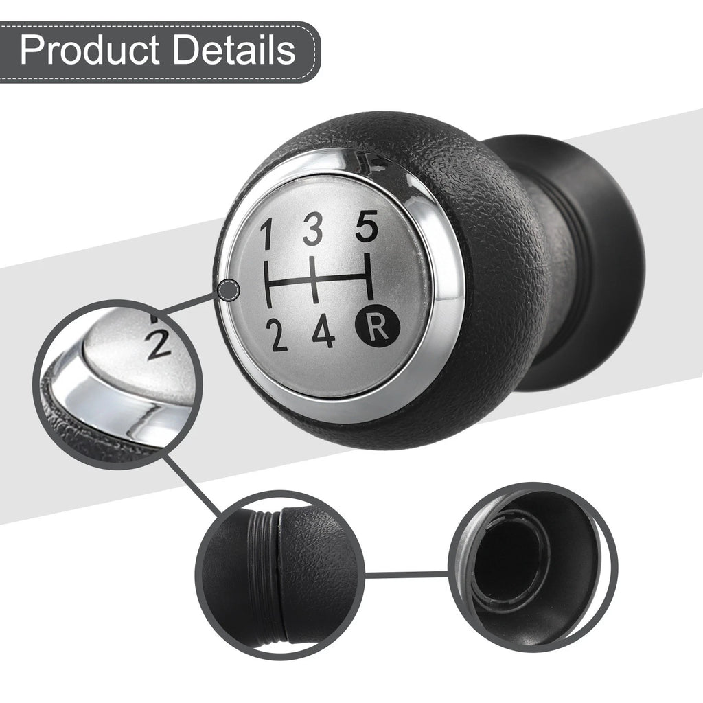 5 Speed Handball Gear Knob for - Black + Chrome
