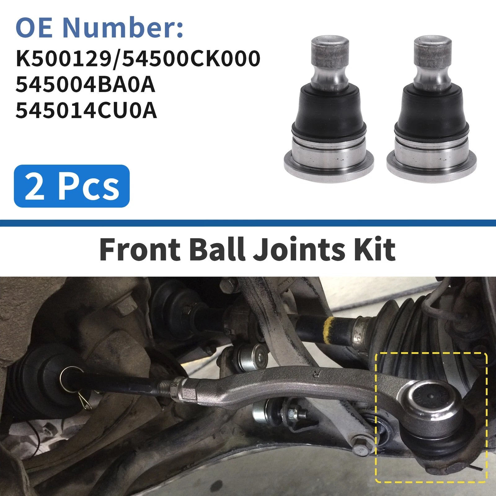2X Front Lower Ball Joints for Nissan Murano (2003–2007) No.K500129/54500CK000