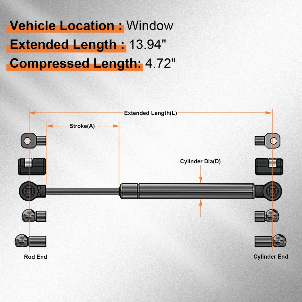 2 Rear Window Hatch Lift Supports for Ford Excursion (2000-2005)