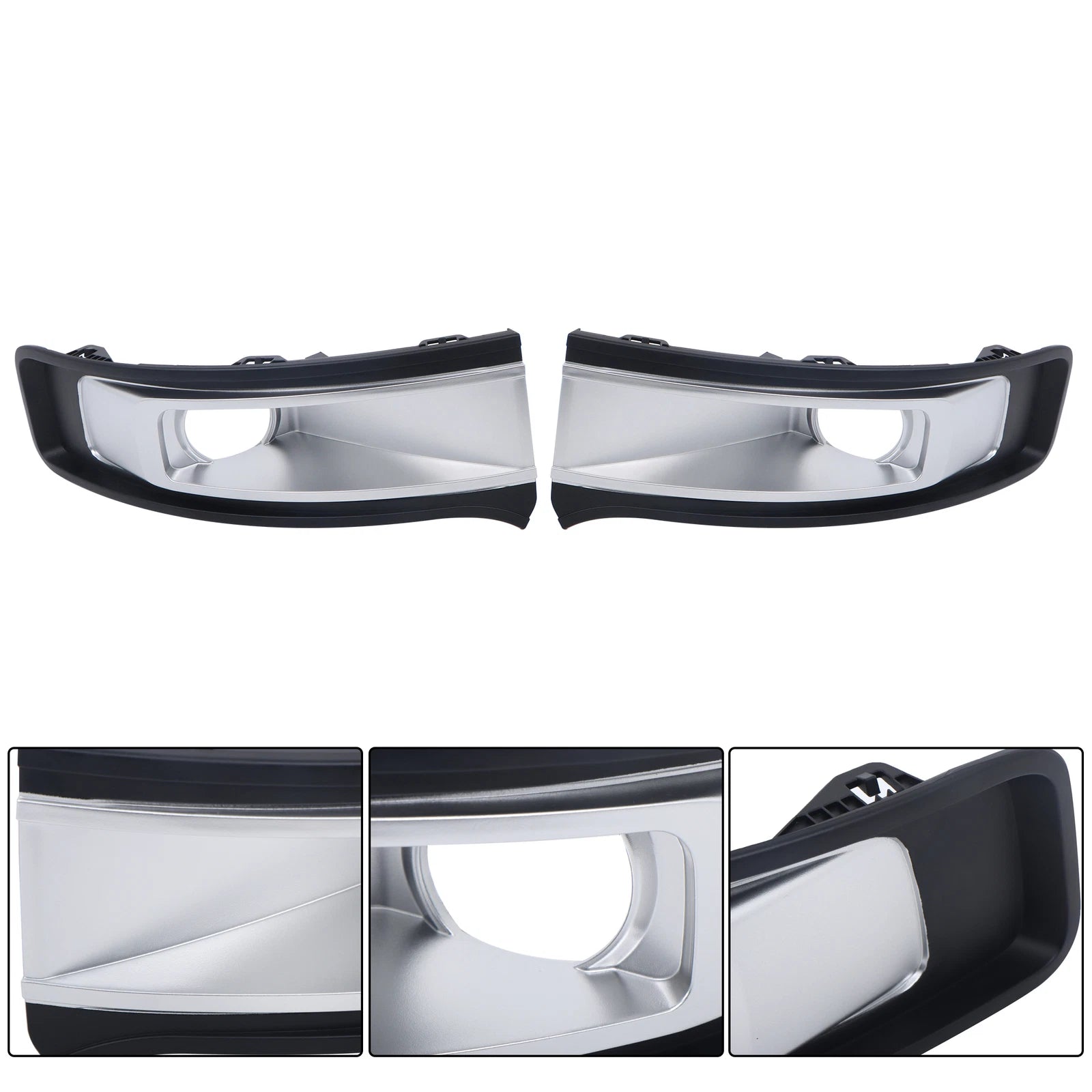 Fog Light Cover Set for Ford Flex (2013–2017) Left + Right Black Plastic