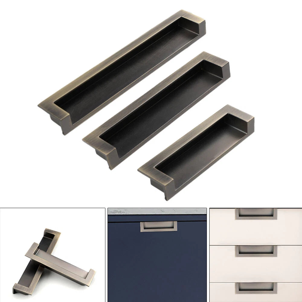 2X Invisible Cabinet Door Handle Pull Knob Hardware Decor