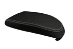Console Lid Armrest Cover for Ford Focus (2000–2007) Carbon Fiber Beige Stitch