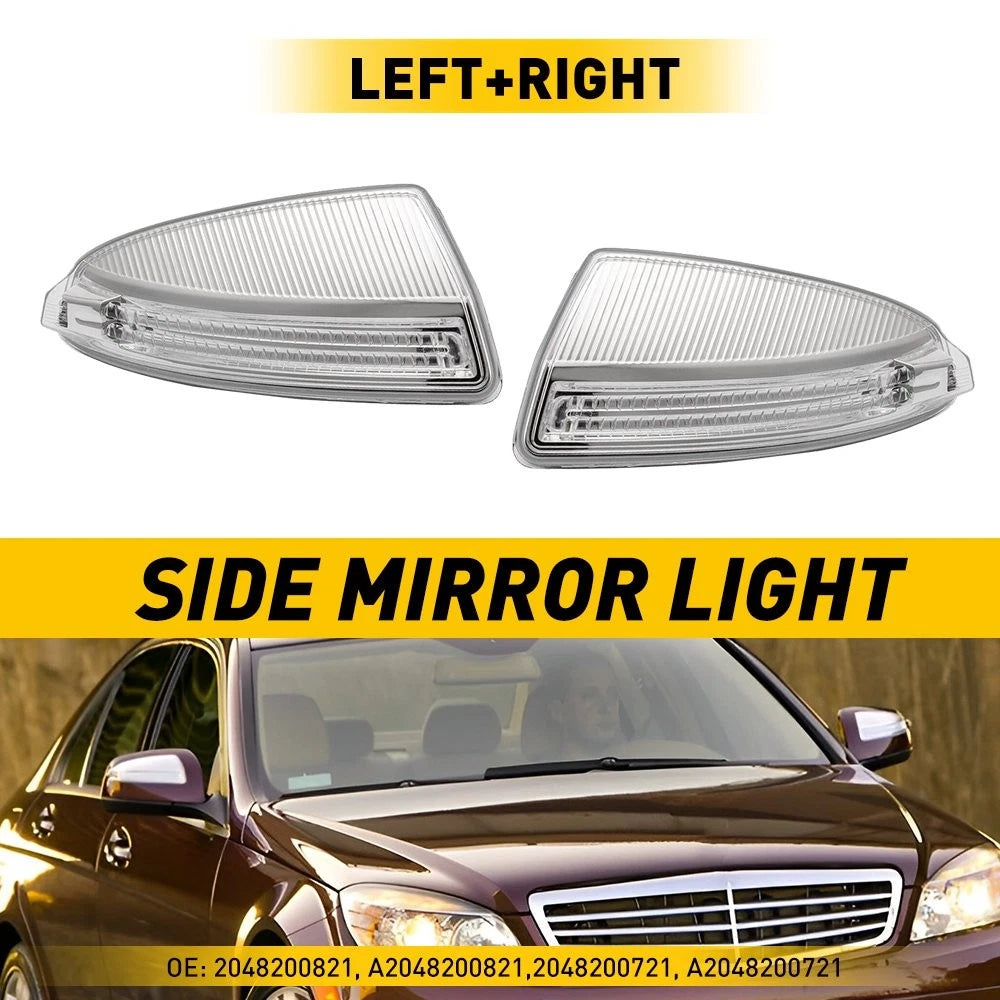2X Side Mirror Turn Signal Light for Mercedes-Benz C300 C350 (2008–2012)