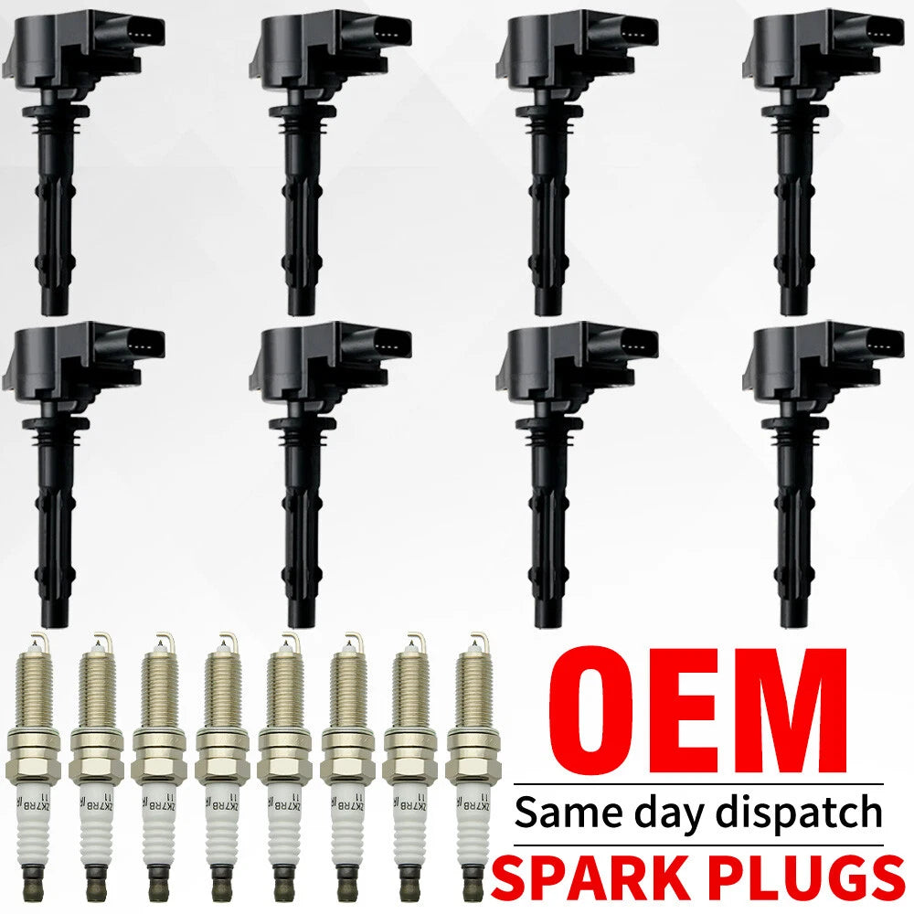Set of 8 Ignition Coils & Spark Plugs for Mercedes-Benz GLK350 E350 C300 C350 ML350