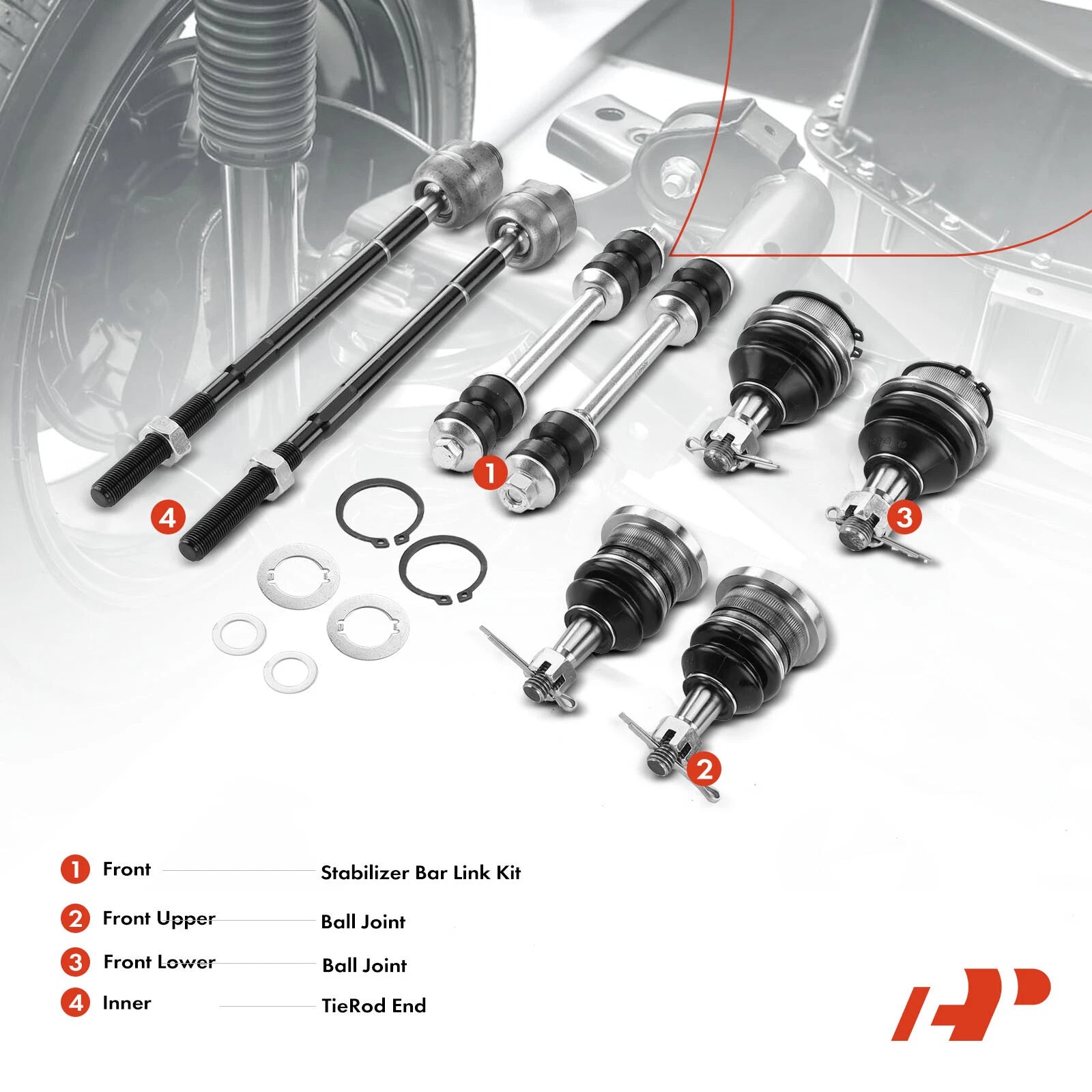 8x Ball Joint Sway Bar Link Tie Rod for Chevy Express 1500 (2003–2023)