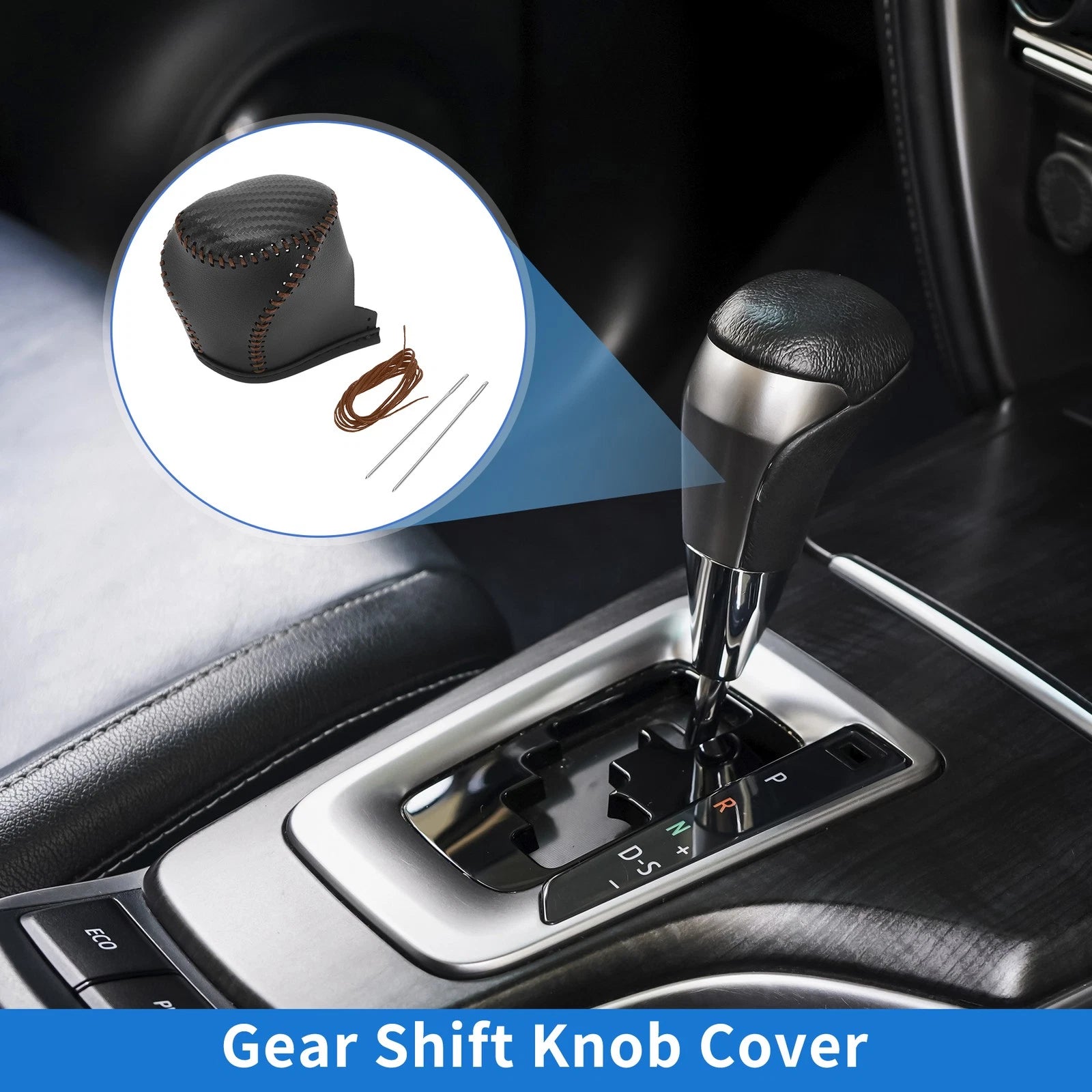 Gear Shift Knob Cover for Toyota CH-R (2017–2021) Black Carbon Fiber