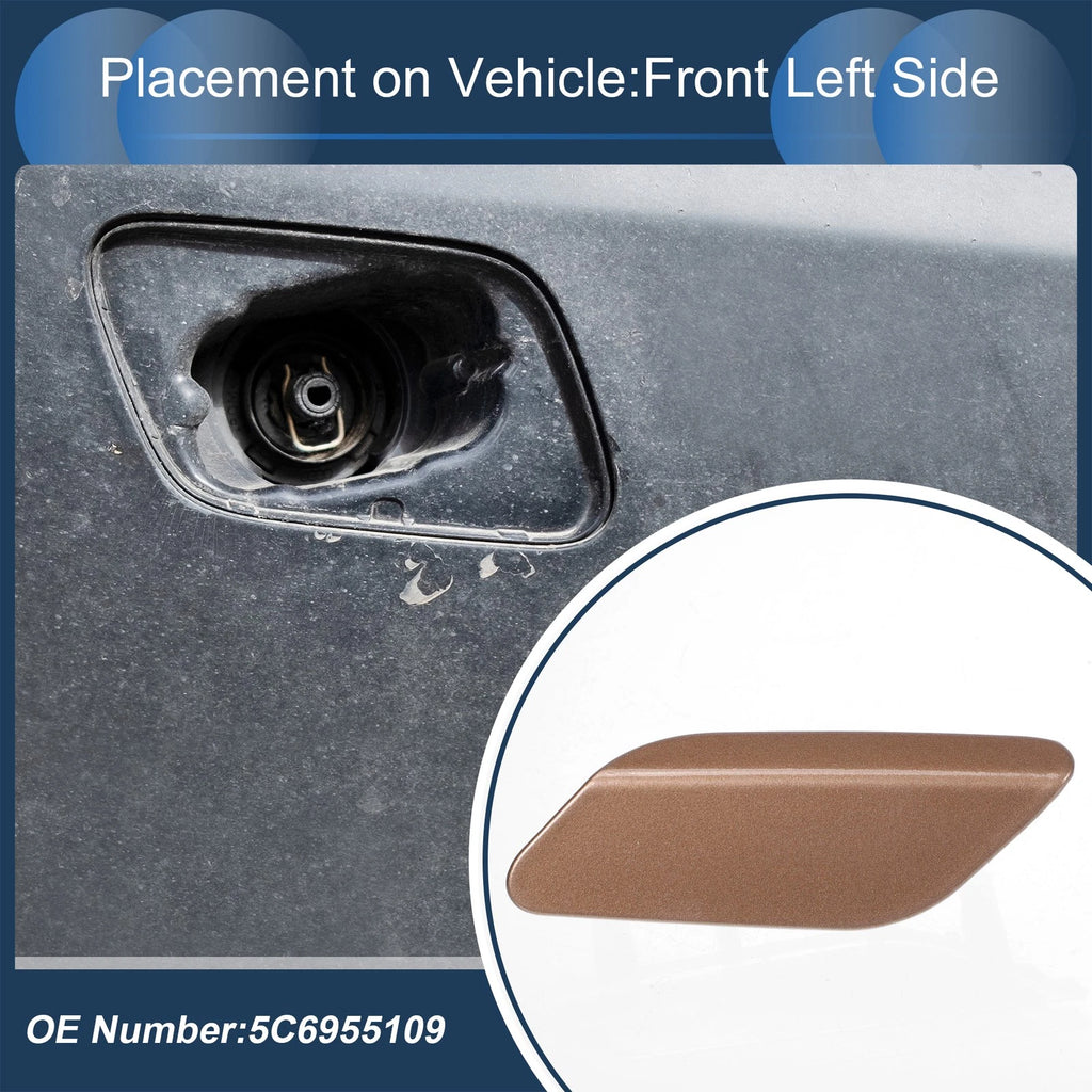 Front Left Washer Nozzle Cover Cap for Volkswagen Jetta A6 (2011–2014) Brown