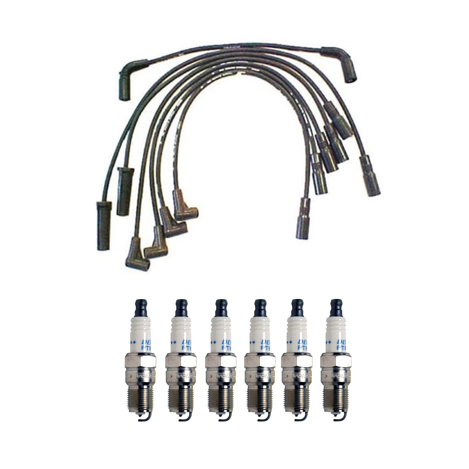 Denso Wire Set & 6 Double Platinum Spark Plugs for Chevy GMC 4.3 V6 (0.05)
