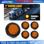 2X Amber 2" LED Side Marker Lights for Truck Trailer (5-25X)