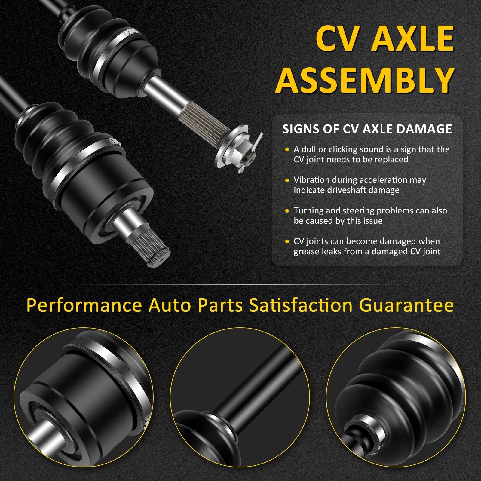 2X Rear CV Axles for Kawasaki Teryx 750 4x4 (2008–2011)