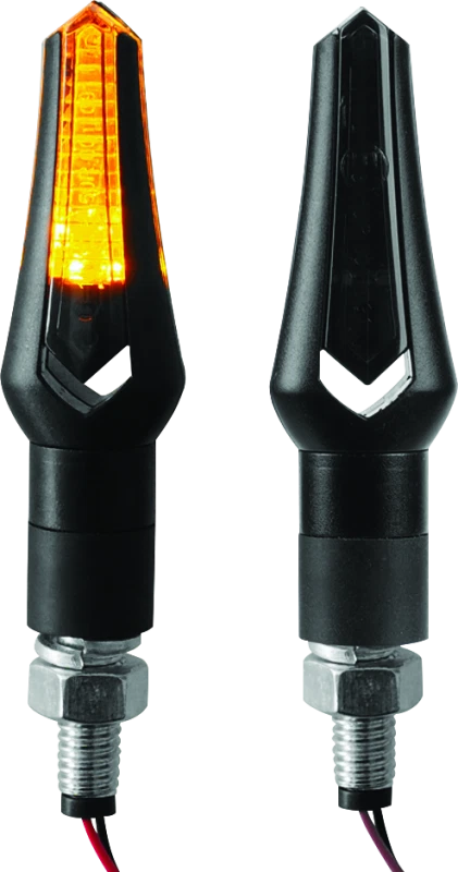 BikeMaster Dagger Turn Signals for Motorcycles (2010–2023) Amber LED Smoke Lens