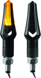 BikeMaster Dagger Turn Signals for Motorcycles (2010–2023) Amber LED Smoke Lens