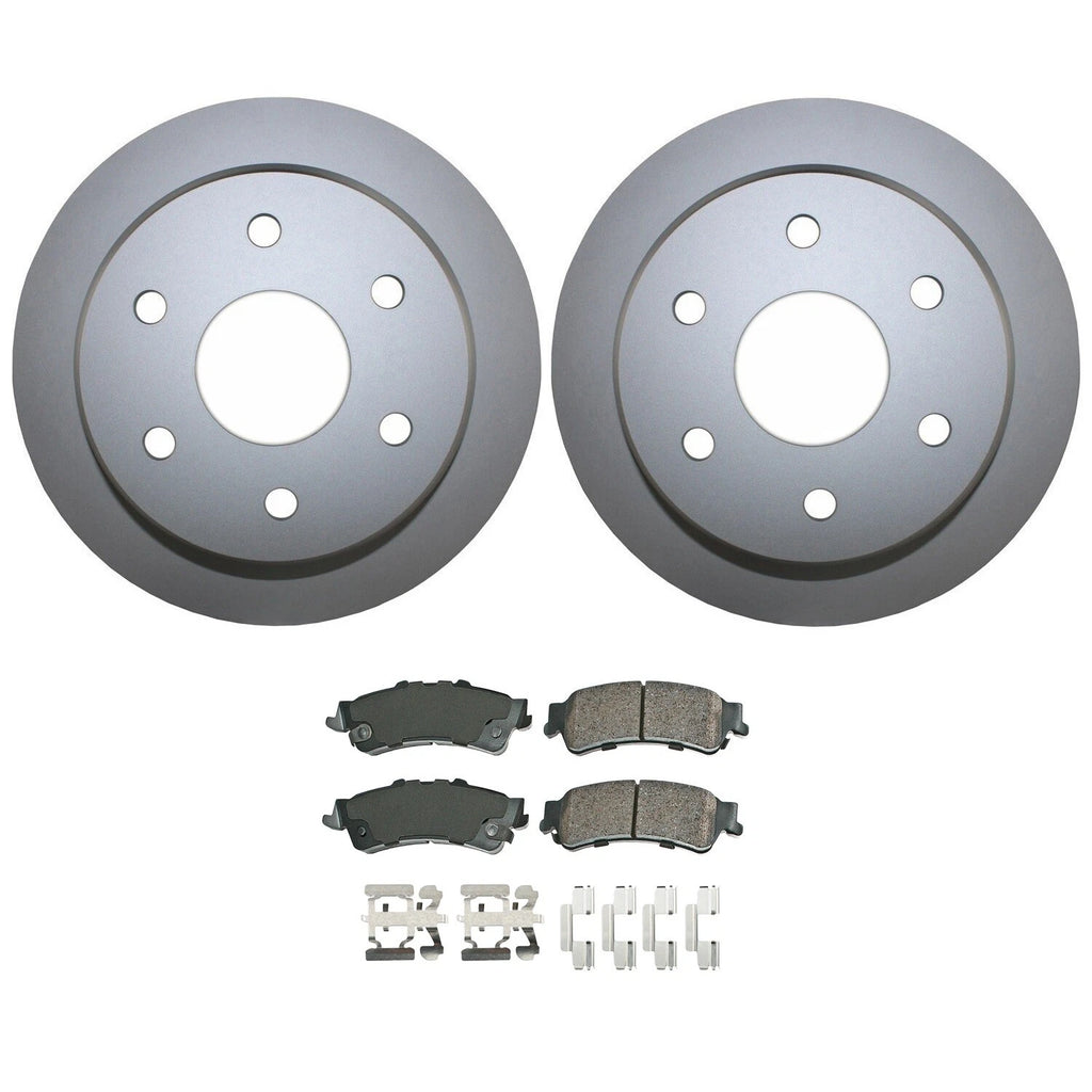 Rear Brake Kit Set of 4 Rotors & Akebono Pads for Chevy GMC