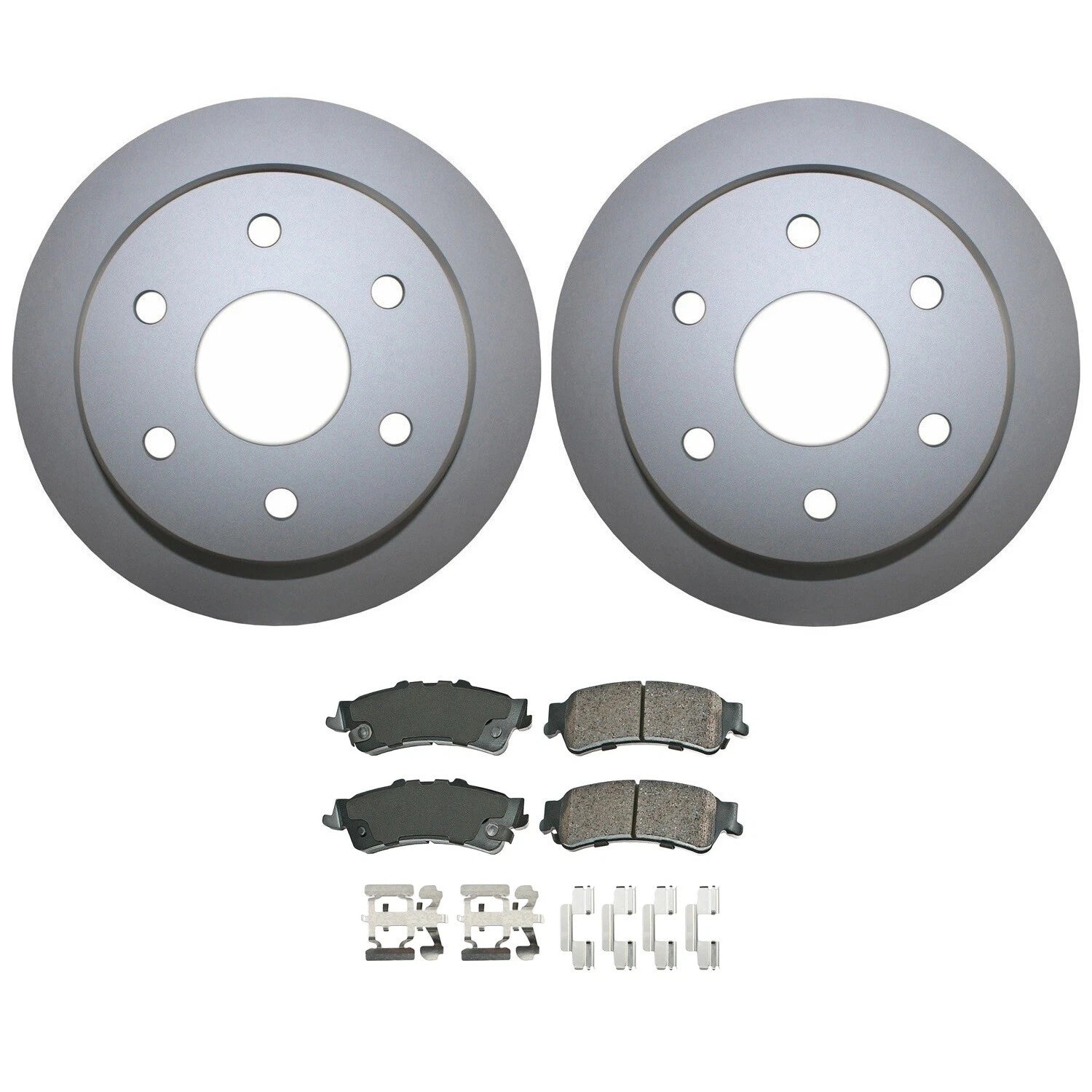Rear Brake Kit Set of 4 Rotors & Akebono Pads for Chevy GMC