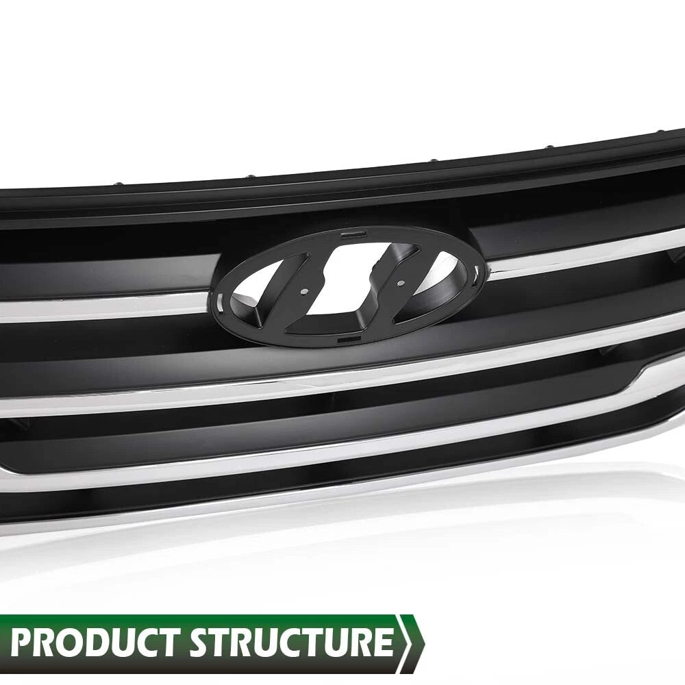 Front Bumper Upper Grille for Hyundai Tucson (2016–2018) with Chrome Trim
