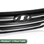 Front Bumper Upper Grille for Hyundai Tucson (2016–2018) with Chrome Trim