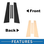 Set of 4 Door Pillar Window Trim for Volkswagen Jetta (2013–2015) Black