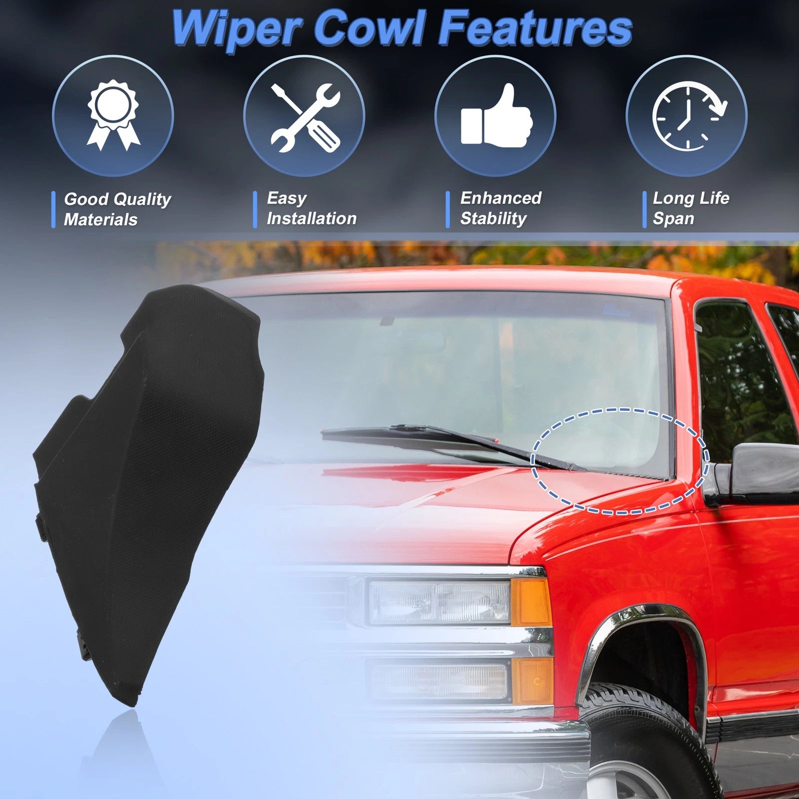 Set of 2 Windshield Cowl for Chevrolet Silverado 1500 (2014–2018) 23178017