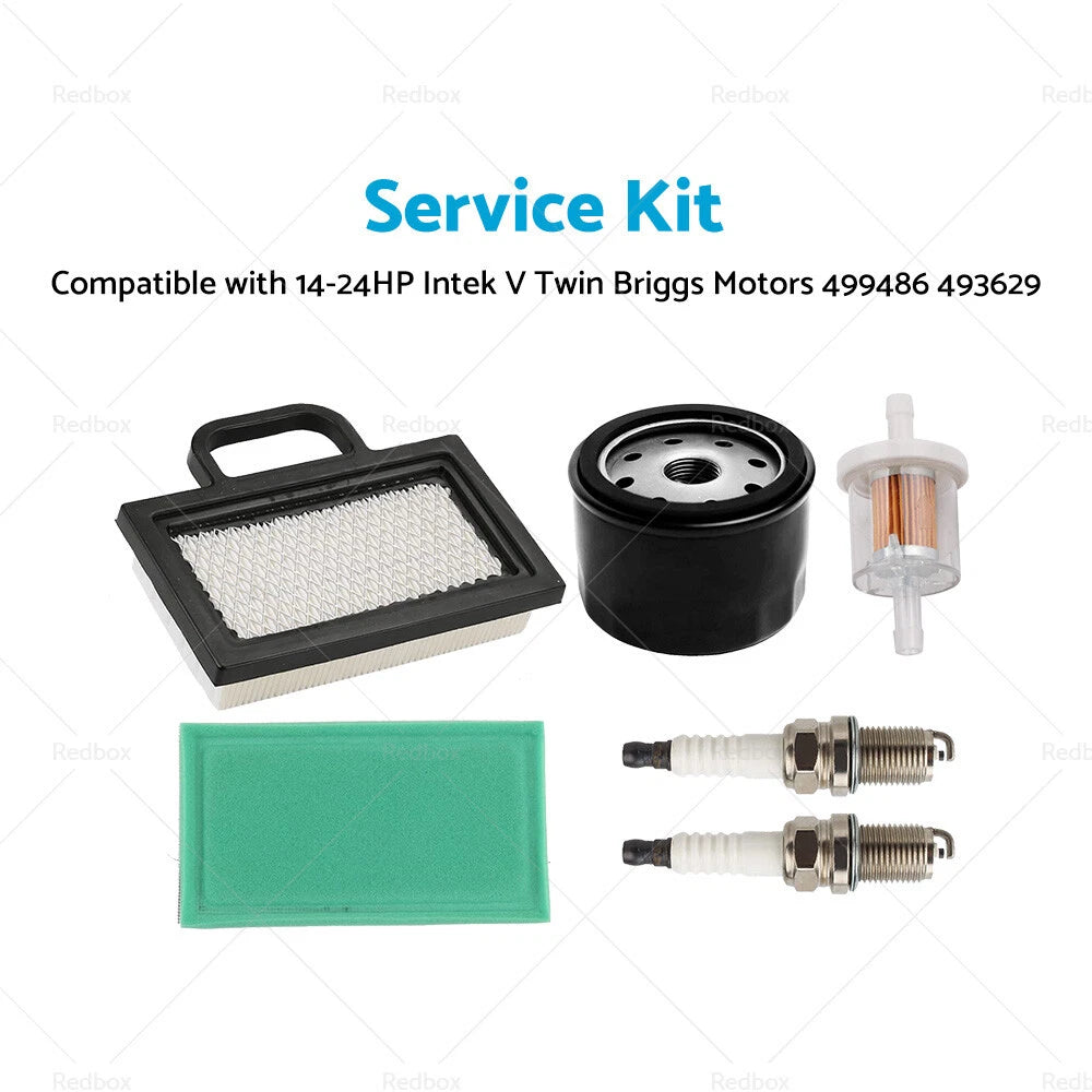 Spark Plug Air Fuel Oil Filter Kit for Briggs Intek V Twin (14-24HP)