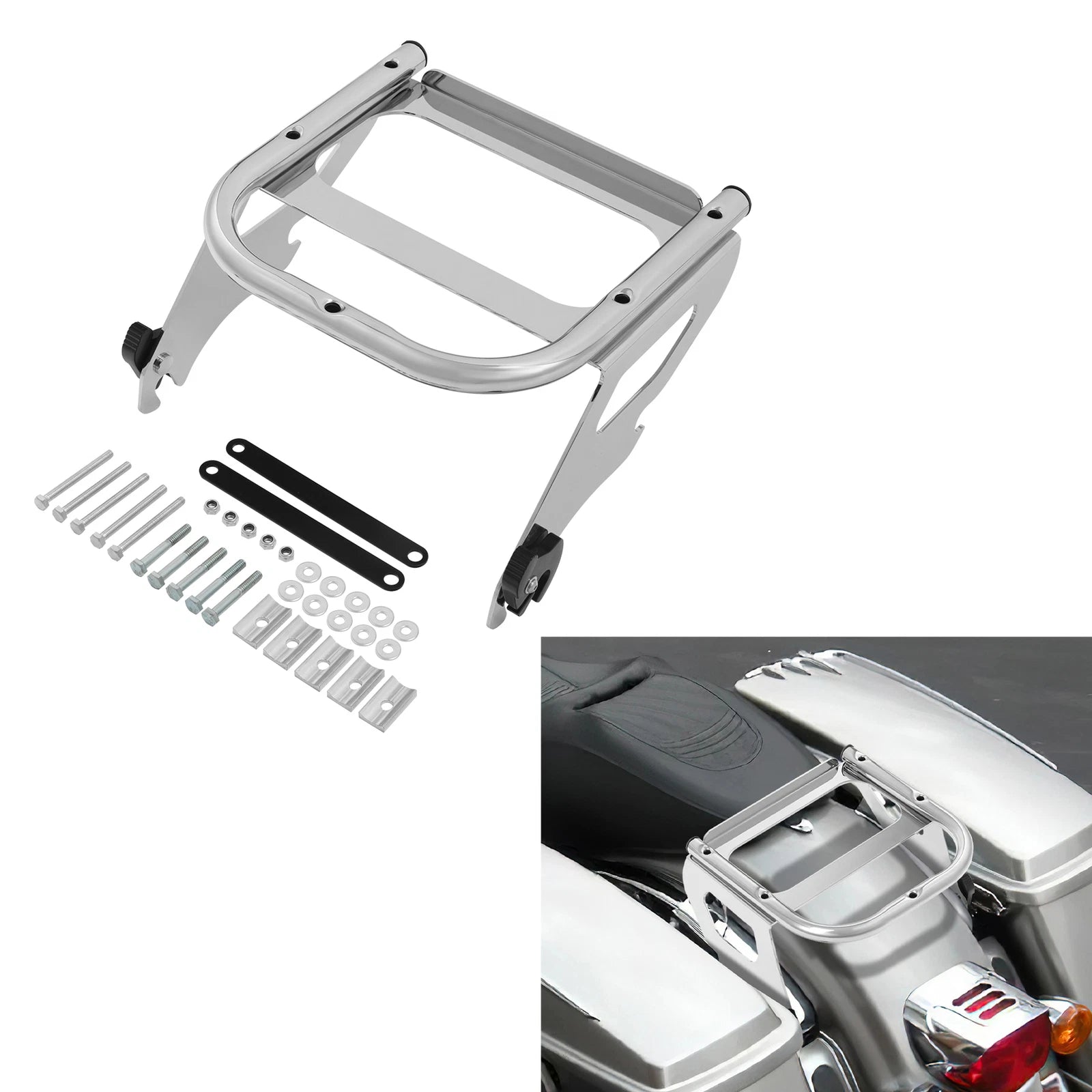 Detachable Solo Pack Mounting Luggage Rack for Harley Touring (1997–2008)