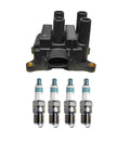 Denso Ignition Coil & 4 Iridium Spark Plugs Kit for Ford Focus (2000–2011)