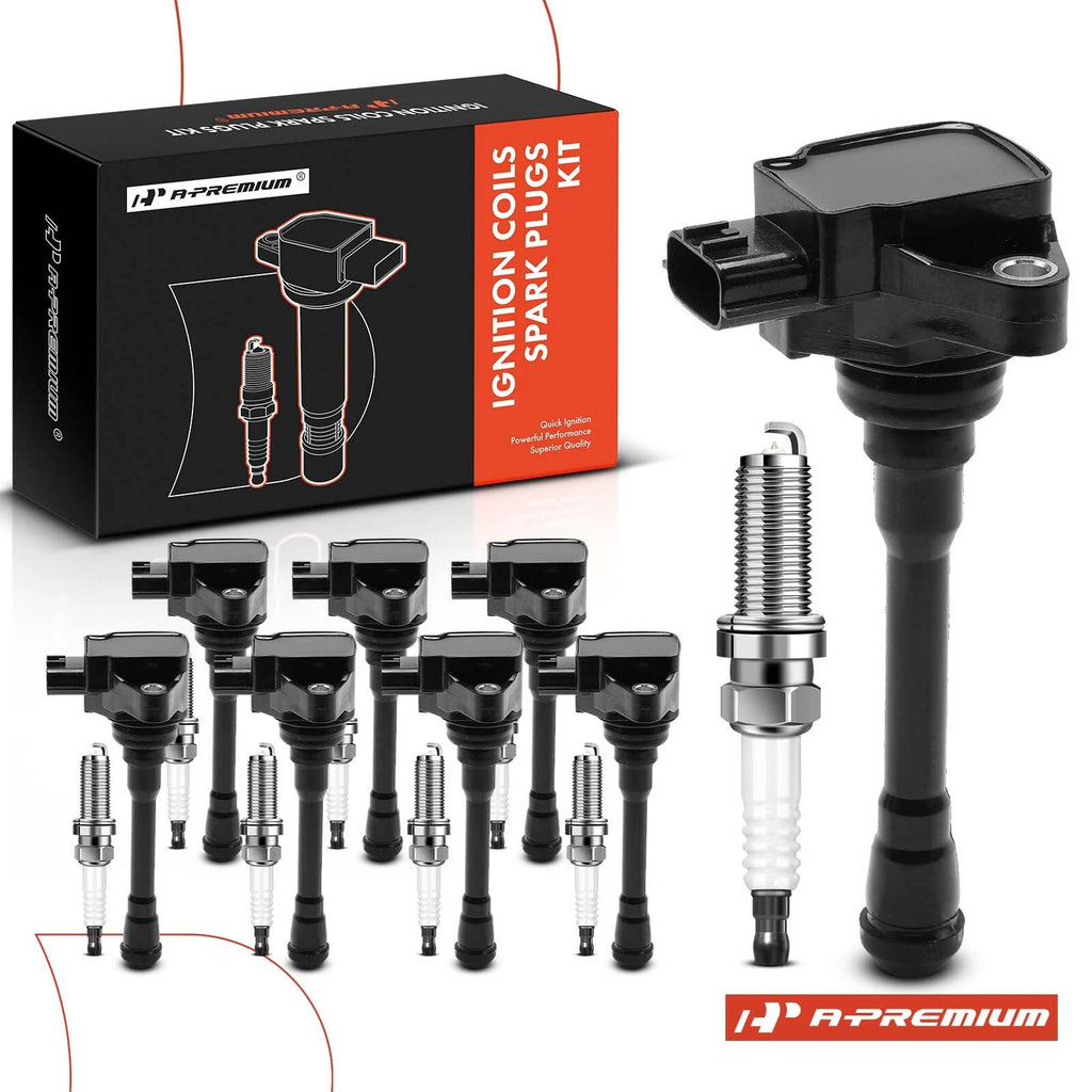 Set of 8 Ignition Coils & Iridium Spark Plugs for Nissan NV2500 NV3500 (2012–2021)