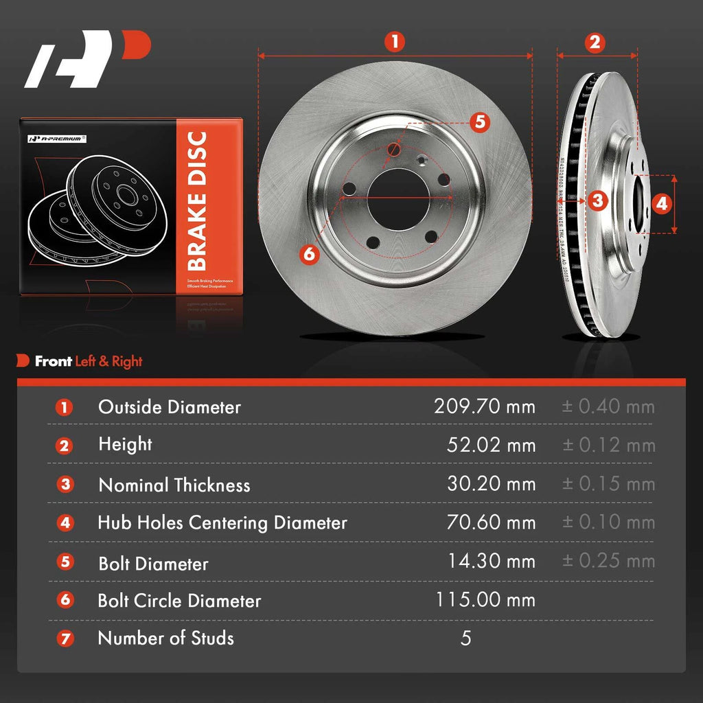 Front Disc Brake Rotors for Chevrolet Impala, Buick LaCrosse (2012-2013)