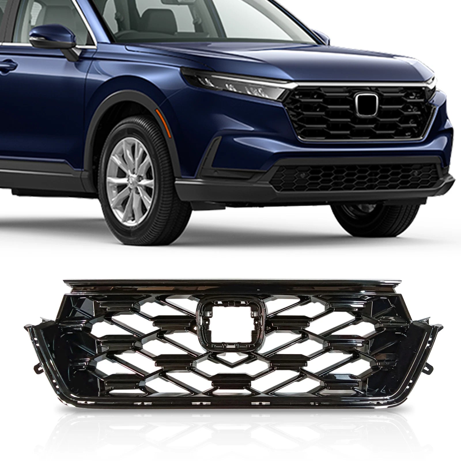 Front Upper Grille for Honda CR-V Sport Hybrid (2023–2024) Glossy Black