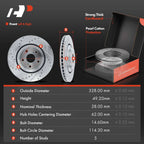 Front Drilled Brake Rotors & Ceramic Pads for Toyota Highlander (2019–2023)