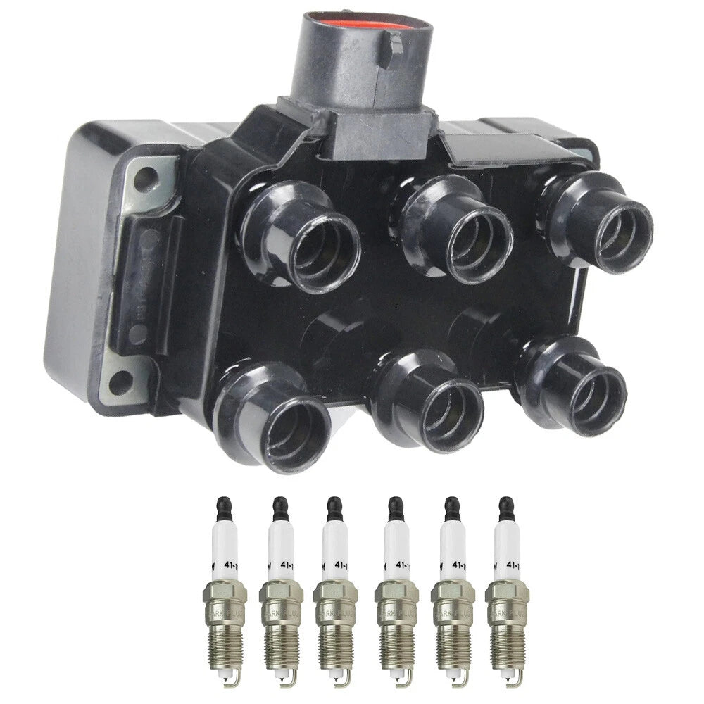 Set of 6 Ignition Coils + Iridium Spark Plugs for Ford Explorer Ranger Taurus V6