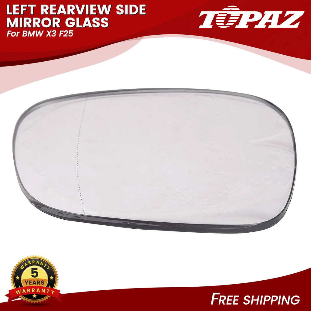 Heated Left Rearview Mirror Glass for BMW X3 (2010–2014)