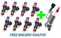 Set of 8 Injector Dynamics ID1050x Fuel Injectors for LS1 Camaro (1998–2002) + Walbro 450