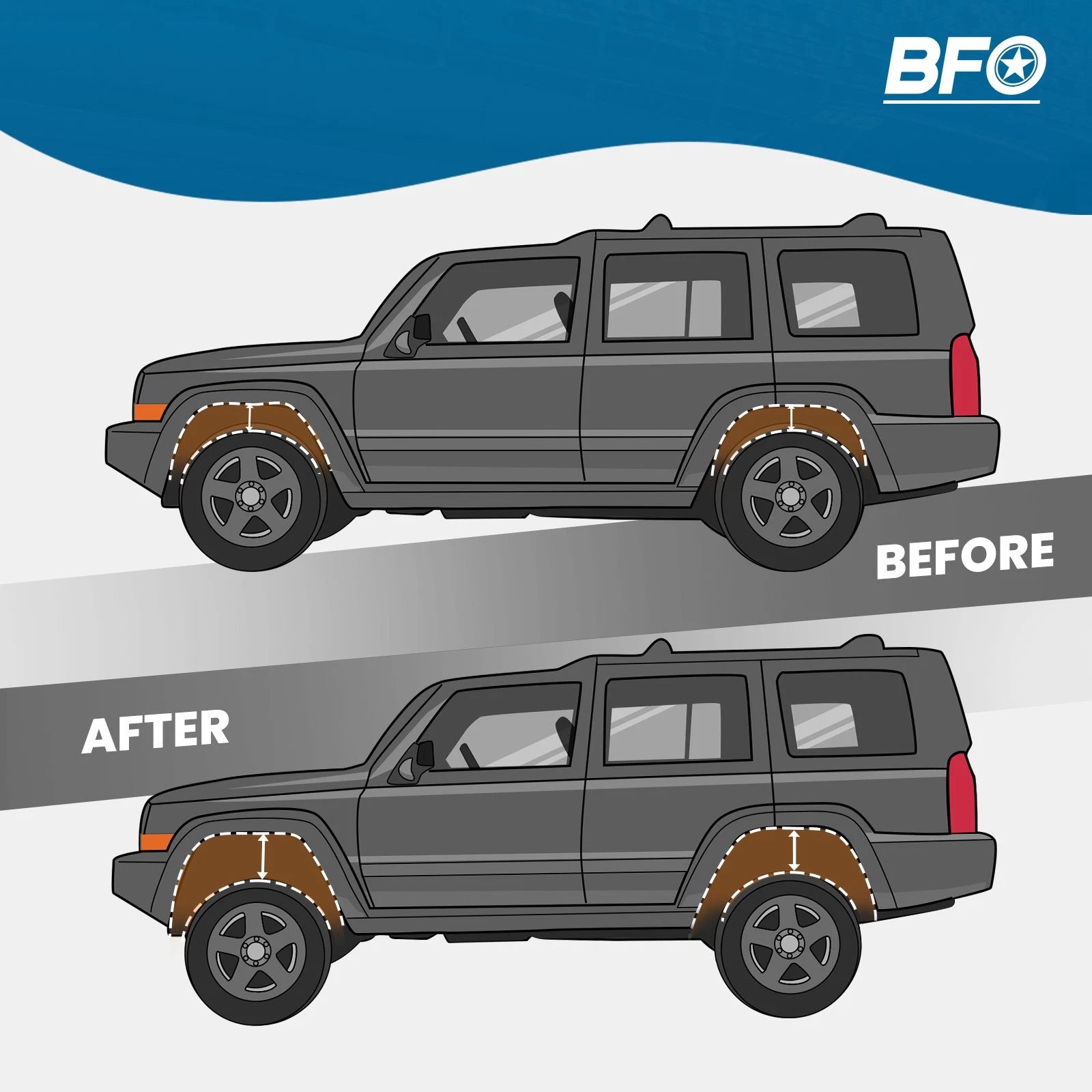 BFO 3" Suspension Lift Kit w/ Struts for Toyota 4-Runner (1996–2002)