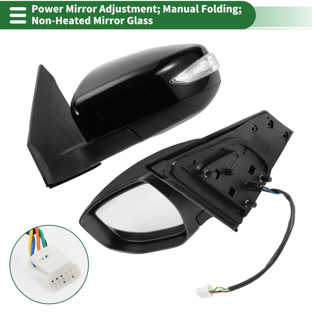 Left Side Door Mirror for Nissan Sentra (2016–2019) Manual Folding Black