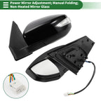 Left Side Door Mirror for Nissan Sentra (2016–2019) Manual Folding Black