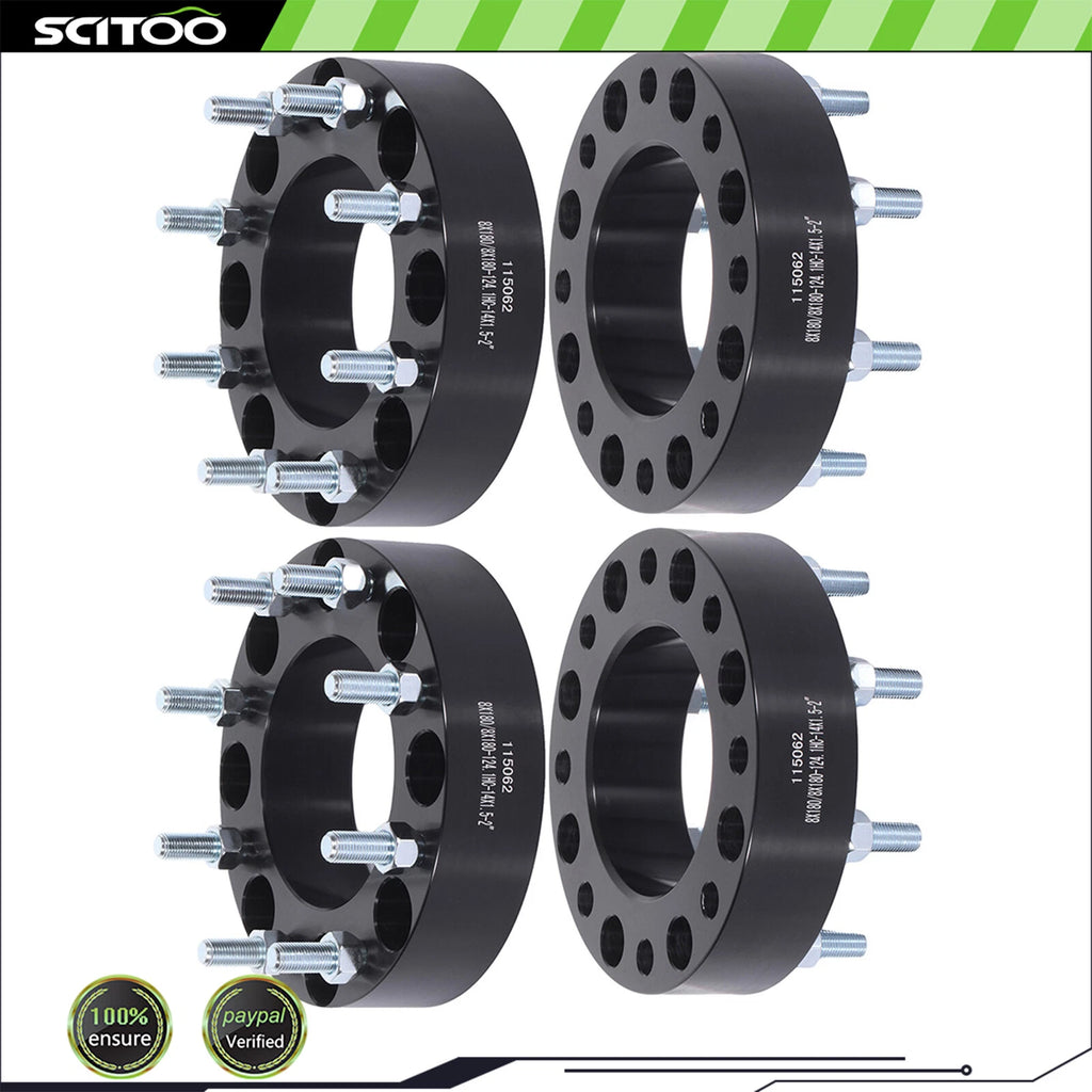 4X 8x180 Wheel Spacers 2'' for Chevy Silverado GMC Sierra 2500 3500 HD (2011–2023)