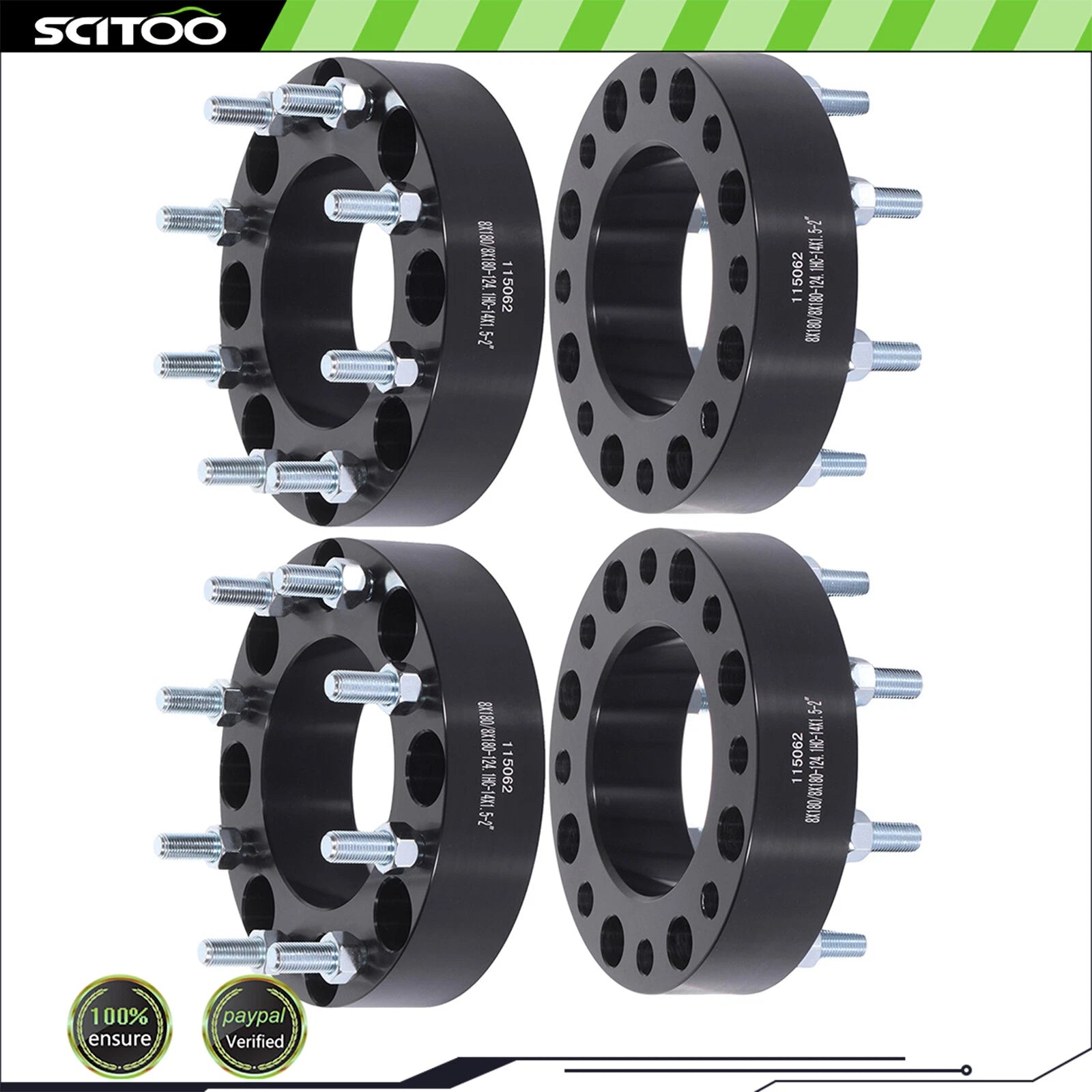 4X 8x180 Wheel Spacers 2'' for Chevy Silverado GMC Sierra 2500 3500 HD (2011–2023)