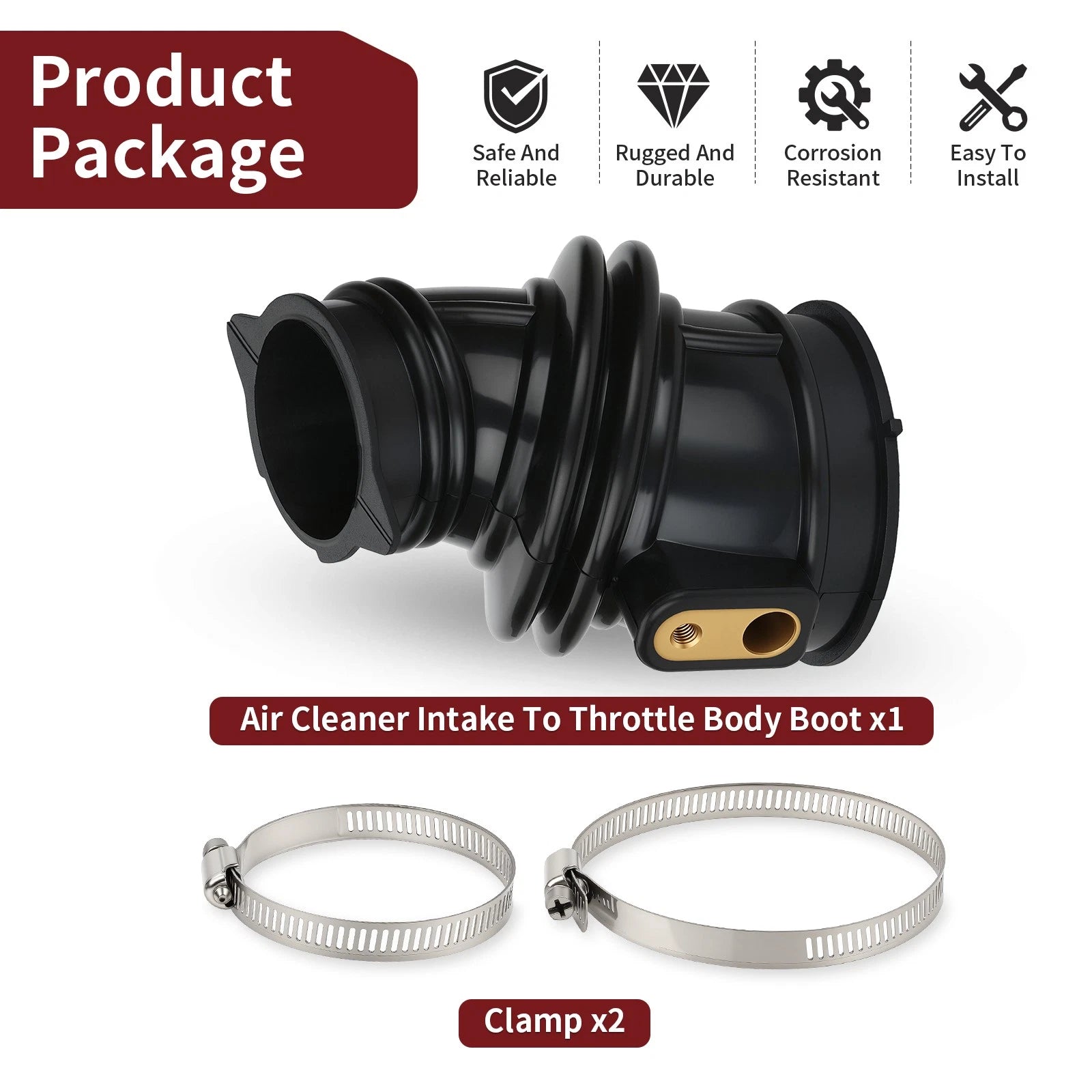Air Cleaner Intake Boot w/ Clamp for Polaris RZR 800 S 2008–2010