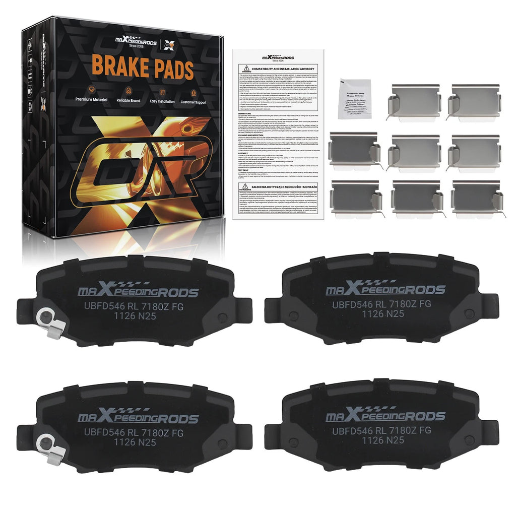 Rear Ceramic Brake Pads Kit for Jeep Liberty (2008–2012) Wrangler (2007–2017) D1274