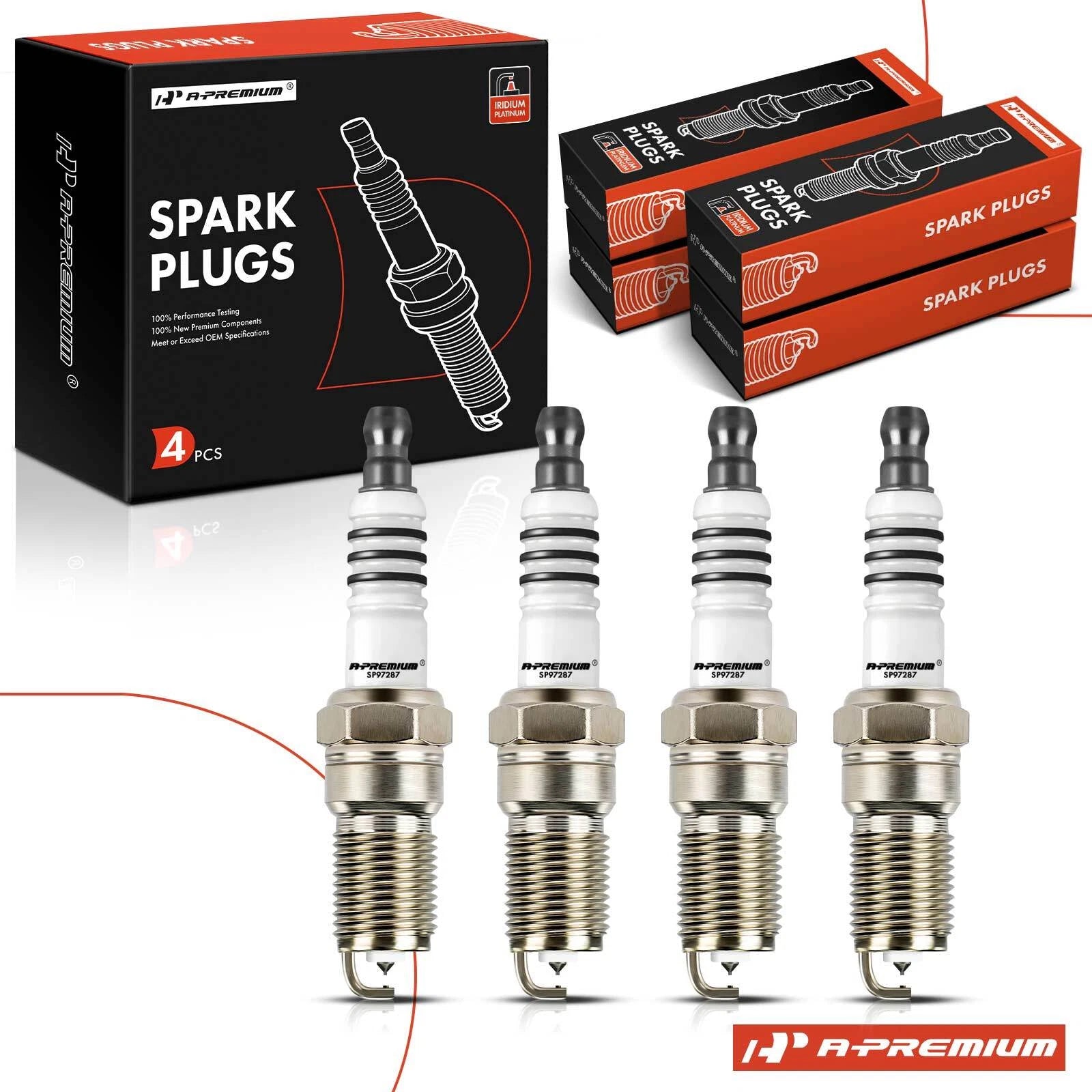 Set of 4 Iridium Platinum Spark Plugs for Ford Escape (2005–2008)