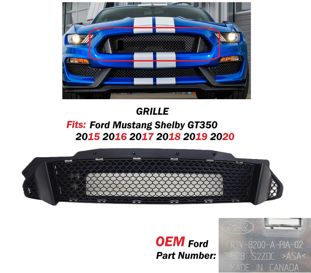 Genuine Front Bumper Upper Grille for Ford Mustang Shelby GT350 (2015–2020) FR3Z8200AB