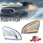 Chrome Dual Color LED Side Mirror Puddle Light Signal Lamps for Dodge RAM (2009–2022)