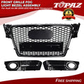 Grille and Bumper Fog Light Bezel for Audi A4 (2009–2012) Honeycomb Style